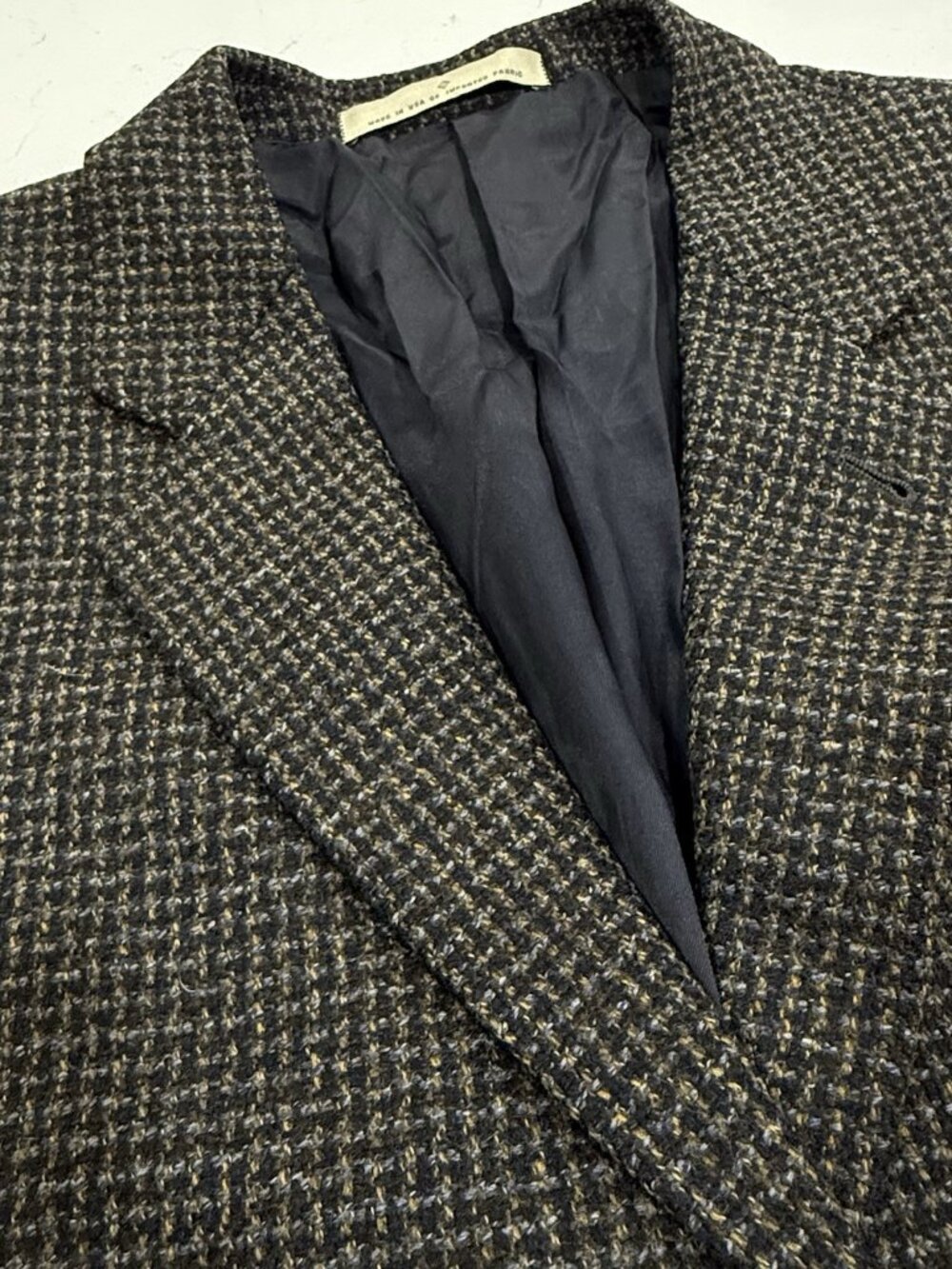 Joseph Abboud  Blazer Sport Coat Tweed Blue Lambswool Cashmere Lined 42R